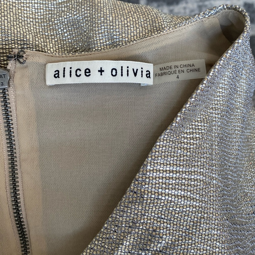 Alice + Olivia size 4 light gold dress excellent condition.  Worn once.